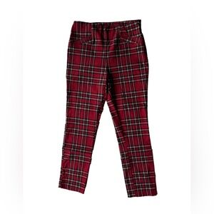 Vintage Preppy Punk Tartan Plaid Pants - Red Black - m/large